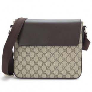 グッチブランドバッグコピー ショルダーバッグ GUCCI ななめがけバッグ『2015年春夏新作』 MESSENGER/メッセンジャー GGスプリーム キャンバス PVC ベージュ×ダークブラウン 353430 KGDIG 8588