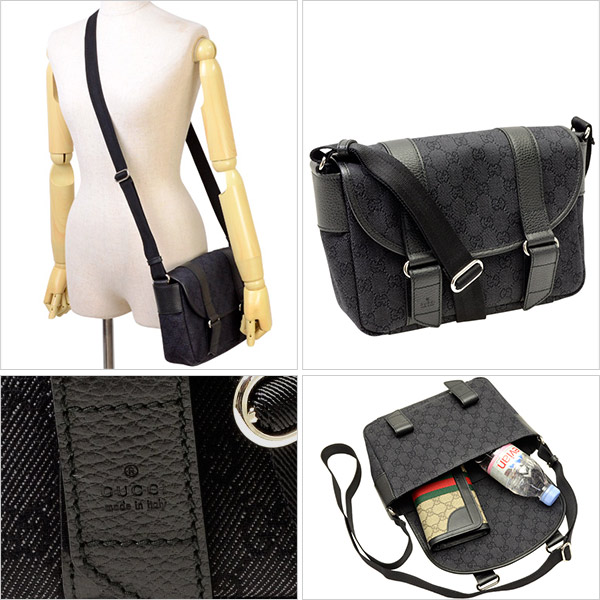 スーパーコピーGUCCI 斜めがけショルダーバッグ レディース ブラック GGデニムxレザー 374429f5din1160 - 商品画像 2
