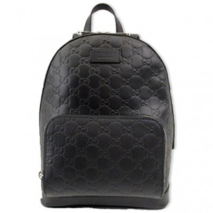 グッチスーパーコピー GUCCI メンズ リュックサック レザー シグネチャー バックパック 黒 406370 CWCQN 1000