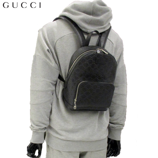 グッチスーパーコピー GUCCI メンズ リュックサック レザー シグネチャー バックパック 黒 406370 CWCQN 1000 - 商品画像 3