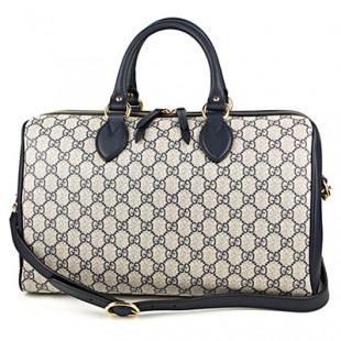 グッチコピー ハンドバッグ GUCCI 409527 KHNKG 4075 バッグ GGスプリーム トップハンドル レディース ベージュ/ブルー 青 GGパターン バイカラー エレガント