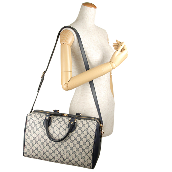 グッチコピー ハンドバッグ GUCCI 409527 KHNKG 4075 バッグ GGスプリーム トップハンドル レディース ベージュ/ブルー 青 GGパターン バイカラー エレガント - 商品画像 8