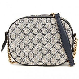 グッチ ショルダーバッグ GUCCI 409535 KHNKG 4075 バッグ GGスプリーム GG SUPREME ミニチェーンバッグ レディース BEIGE/BLUE ベージュ/ブルー 青