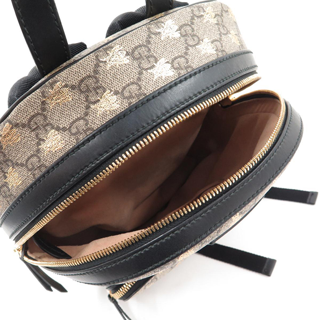 スーパーコピーグッチ 【GUCCI】 GGスプリーム キャンバス ビー バックパック ベージュ×ブラックレザー リュックサック デイパック レディース 蜂 ハチ プリント 427042 9N0AG 8319 - 商品画像 6