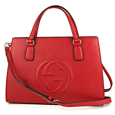 グッチコピー ハンドバッグ GUCCI 431571 CAO0G 6433 バッグ ソーホー SOHO トップハンドル レディース HIBISCUS RED ハイビスカスレッド 赤 インターロッキングG エンボス 2WAY フェミニン エレ - 商品画像 7