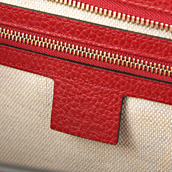 グッチコピー ハンドバッグ GUCCI 431571 CAO0G 6433 バッグ ソーホー SOHO トップハンドル レディース HIBISCUS RED ハイビスカスレッド 赤 インターロッキングG エンボス 2WAY フェミニン エレ - 商品画像 6