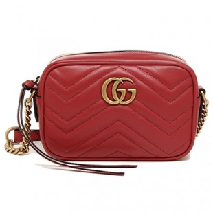 グッチ GUCCI ショルダーバッグ レディース GGマーモント レッド 448065 DTD1T 6433