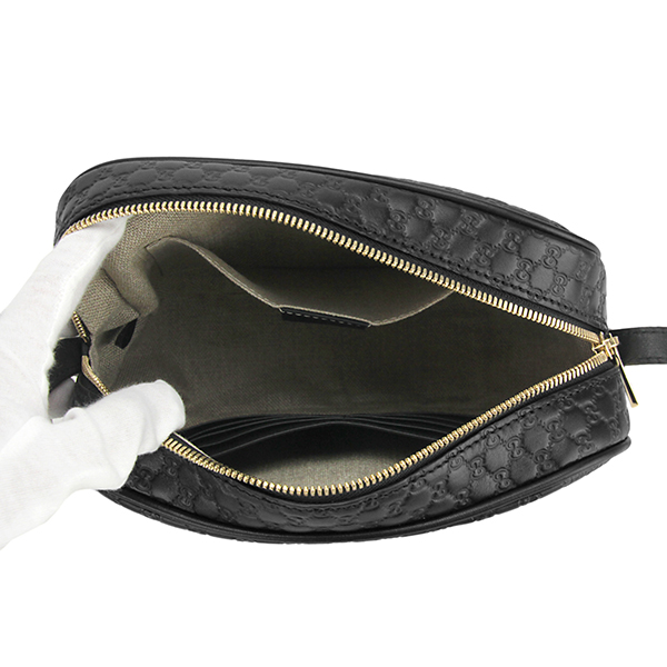 スーパーコピーグッチ ショルダーバッグ GUCCI 449413 BMJ1G 1000 マイクロ グッチシマ レディース BLACK ブラック 黒 GG 型押し クロスボディ 上品 カジュアル - 商品画像 1