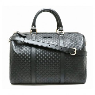 GUCCIスーパーコピー グッチ マイクログッチシマ 2WAY ボストンバッグ ハンドバッグ ショルダーバッグ レザー 黒 ブラック アウトレット品 449646 BMJ1G 1000 - 商品画像 2