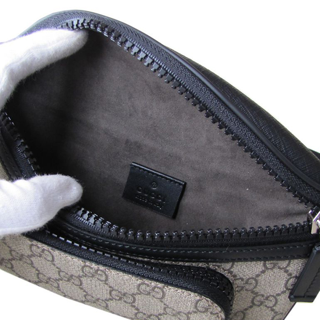 グッチ GUCCI メンズ バッグ ボディバッグ GGスプリームキャンバス ベルトバッグ ブラック×ベージュ 450946 KHNYX 9772 - 商品画像 1