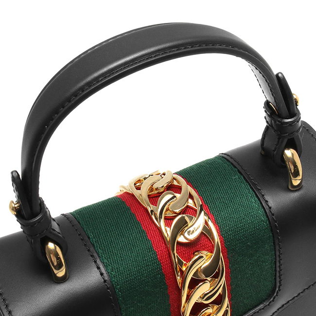 グッチコピー GUCCI ハンドバッグ/ショルダーバッグ シルヴィ/SYLVIE ブラック&グリーン&レッド 470270 D4ZAG 8015 2019年春夏新作 レディース - 商品画像 9