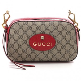 GUCCIコピー グッチ GGスプリームショルダーバッグ ベージュ/レッド 476466