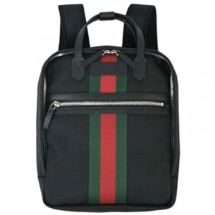 グッチスーパーコピーバッグ 495558-1060 GUCCI バックパック リュックサック パラナ ブラック ウェビング レッドxグリーン アウトレット - 商品画像 2