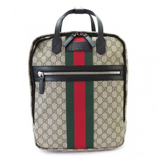 グッチ リュックサック 495558 K9R5N 9692 GUCCI バックパック GG柄 PVC キャンバス ベージュ×ブラック