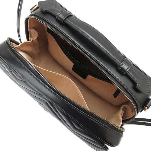 グッチ ショルダーバッグ GUCCI 498100 DTDPT 8975 レディース ハンドバッグ スモール GGマーモント レザー ブラック 黒 - 商品画像 1