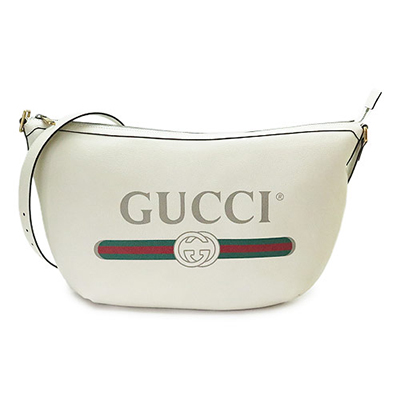 グッチスーパーコピー ショルダーバッグ メンズ 523588 0GCAT 8820 GUCCI ハーフムーン ホーボーバッグ レザー ホワイト - 商品画像 7