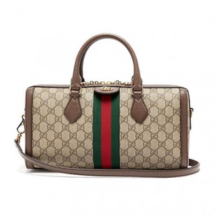 GUCCI グッチ エンボスロゴラゲージタグ付きボストンバッグ GG柄 ベージュ×ブラウン ショルダーバッグ ハンドバッグ 547953 9C2ST 8746 - 商品画像 2