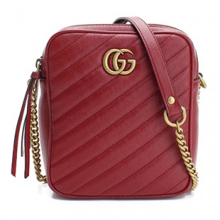 GUCCIスーパーコピー GG MARMONT 2.0 GGマーモント2.0 斜め掛け ショルダーバッグ 550155 0OLFT 6438 レッド系 レディース