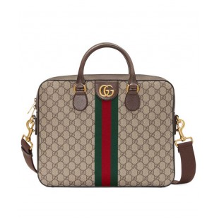 グッチスーパーコピー GUCCI オフィディア GGスプリームキャンバス ウェブ ブリーフケース ビジネスバッグ ベージュ×エボニー×ブラウン メンズ 574793 K5IZT 8340
