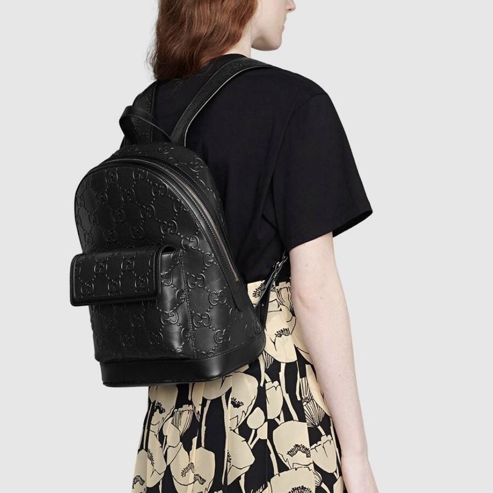 GUCCIスーパーコピー GGエンボス バックパック リュックサック レザー ブラック 658579 1W3BN 1000 - 商品画像 1