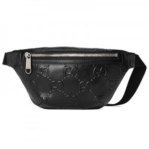 グッチスーパーコピー GUCCI ブラックレザー GGエンボス ベルトバッグ 658582 1W3CN 1000 - 商品画像 2