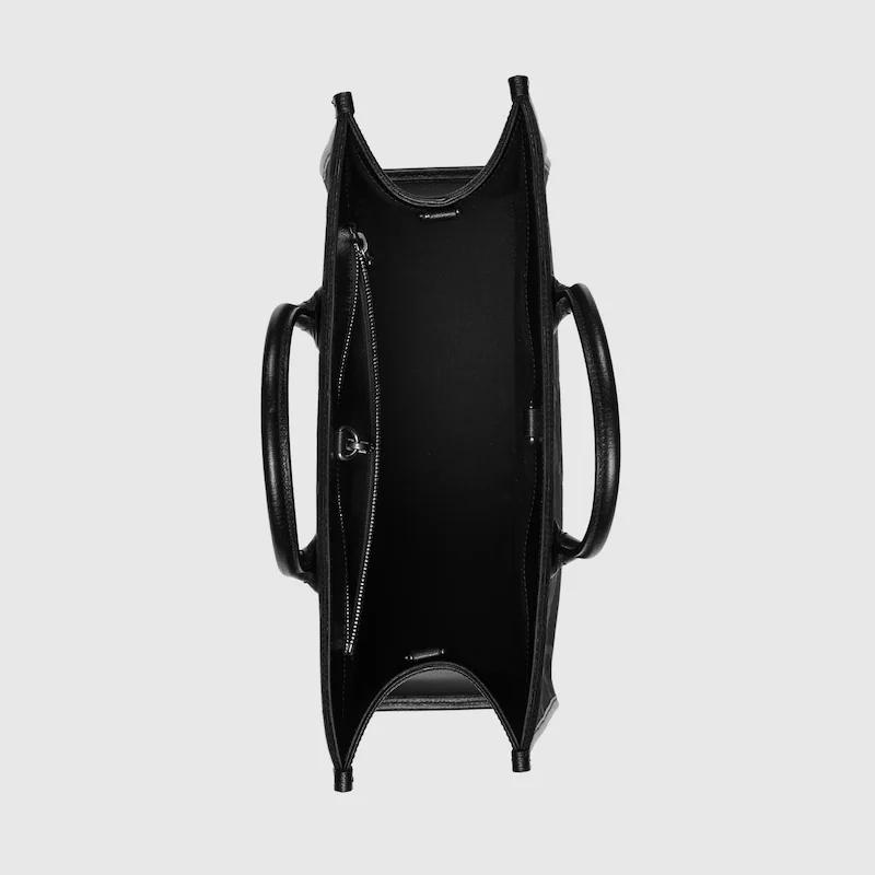 グッチコピー ジャンボGG ブラック ユニセックス キャンバス トートバッグ 678839 UKMDG 1000 - 商品画像 3
