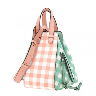 ロエベ LOEWE バッグ レディース 2WAYハンド/ショルダーバッグ サーモンピンク HAMMOCK GINGHAM SMALL [ハンモック スモールバッグ] 321 04 S35 7736