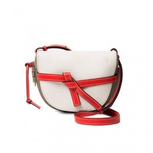 ロエベ LOEWE 新作! トリコロールが素敵 ゲートスモールWhite＆Red 321.54.T20