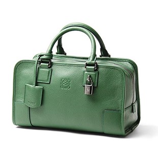 LOEWEスーパーコピー レザーハンドバッグ AMAZONA28 アマソナ28 フォレストグリーン352.35.A03 4290 レディース