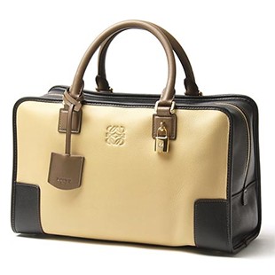 ロエベLOEWEコピー レザーハンドバッグ AMAZONA 352.69.A22 8178 アマソナ イエローベージュ×ベージュ×ブラックレディース