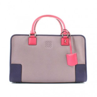 ロエベコピー LOEWE アマソナ ゴートスキン ハンドバッグ ライラックパープル＆マゼンタ 35235AA226182
