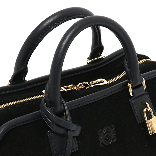 ロエベコピー LOEWE アマソナ 【AMAZONA】 23 スエード&カーフレザー ハンドバッグ ショルダー付き ブラック 35261 H71 1100 - 商品画像 9