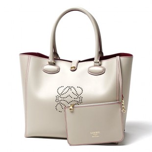 ロエベコピー ポーチ付きトートバッグ/BOLSO LEO SMOOTH CALF /STONE×LIP STICK 36471 j28 2642 レディース