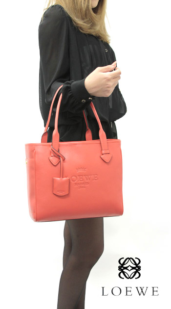 スーパーコピーロエベ LOEWE ヘリテージ トートバッグ コーラルレッド【CORAL】&ゴールド 377.79.751.7130 - 商品画像 1