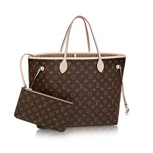 ルイヴィトンコピー ネヴァーフルGMポーチ付 モノグラム/ベージュ LOUIS VUITTON トートバッグ M40990 - 商品画像 1