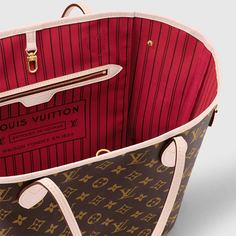 ルイヴィトンスーパーコピー バッグ LOUIS VUITTON ヴィトン ダミエ・エベヌ LV トートバッグ ポーチ付き ネヴァーフルMM ローズ・バレリーヌ N41358 N41603 - 商品画像 6