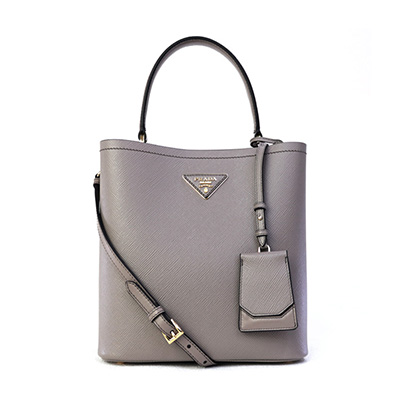 プラダ PRADAスーパーコピーバッグ パニエ SAFFIANO CUIR+C ショルダー付き 2WAY ハンドバッグ グレージュ×ブラック 1BA212 2ERX F0LH7 ARGILLA/NERO - 商品画像 8