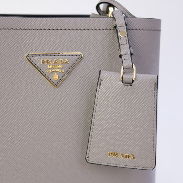 プラダ PRADAスーパーコピーバッグ パニエ SAFFIANO CUIR+C ショルダー付き 2WAY ハンドバッグ グレージュ×ブラック 1BA212 2ERX F0LH7 ARGILLA/NERO - 商品画像 7