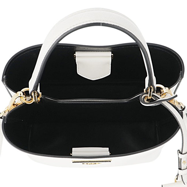 PRADAコピー ハンドバッグ ショルダー ダブル サフィアーノ レザー 2Wayバッグ ホワイト 1BA212OOO 2ERX G3Z - 商品画像 1