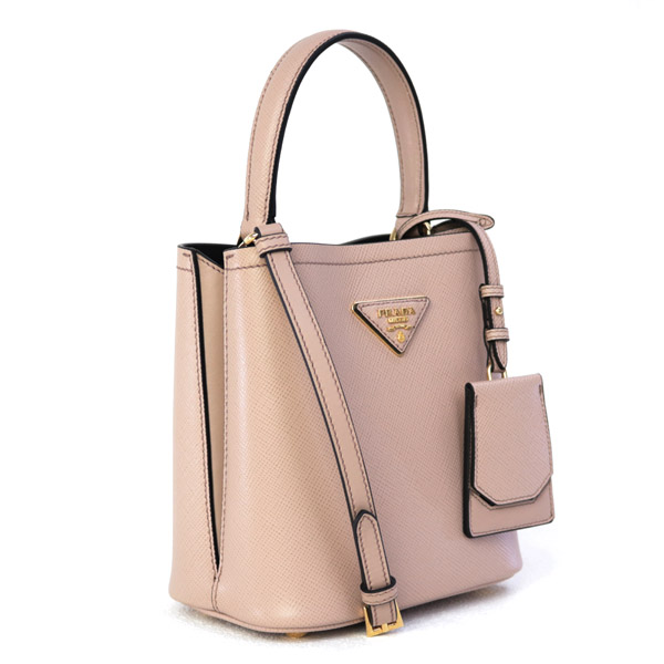 プラダコピー PRADA バッグ パニエ スモール SAFFIANO CUIR+C ショルダー付き 2WAY ハンドバッグ ピンクベージュ×ブラック 1BA217 2ERX F0UDW CIPRIA/NERO - 商品画像 10