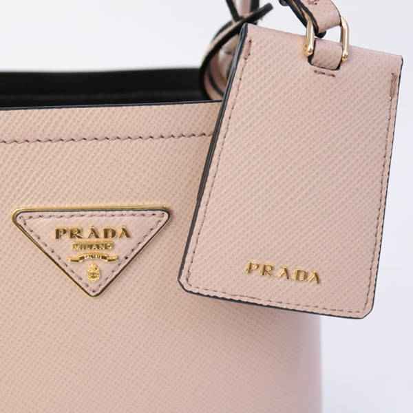 プラダコピー PRADA バッグ パニエ スモール SAFFIANO CUIR+C ショルダー付き 2WAY ハンドバッグ ピンクベージュ×ブラック 1BA217 2ERX F0UDW CIPRIA/NERO - 商品画像 7