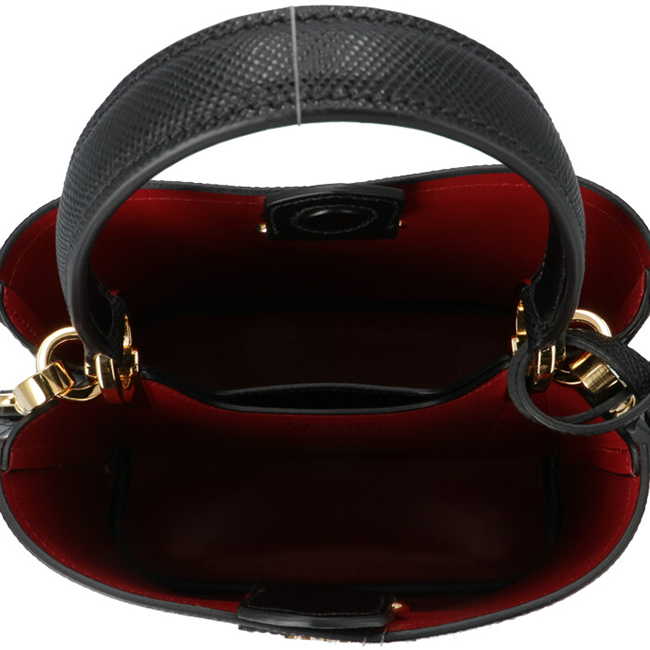 プラダスーパーコピー PRADA 2020年春夏新作 ショルダーバッグ パニエ スモール サフィアーノ レザーバッグ ブラック 1BA217OOO 2ERX LJ4 - 商品画像 1