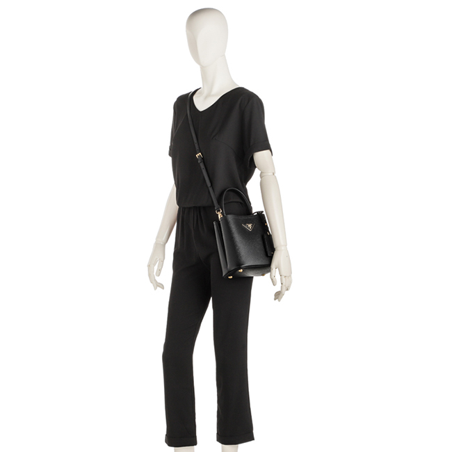 プラダスーパーコピー PRADA 2020年春夏新作 ショルダーバッグ パニエ スモール サフィアーノ レザーバッグ ブラック 1BA217OOO 2ERX LJ4 - 商品画像 8