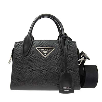 PRADAコピー プラダ モノクローム ショルダー付き 2WAY ハンドバッグ ショルダーバッグ ブラック 1BA269 2ERX F0002 - 商品画像 6