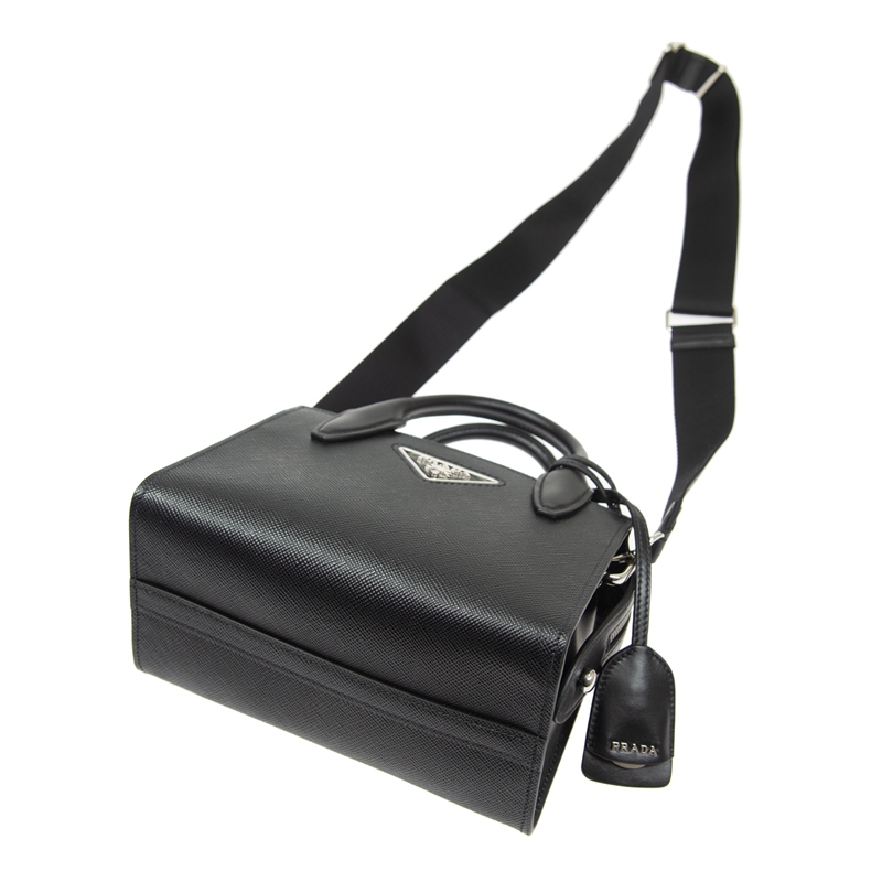 PRADAコピー プラダ モノクローム ショルダー付き 2WAY ハンドバッグ ショルダーバッグ ブラック 1BA269 2ERX F0002 - 商品画像 1