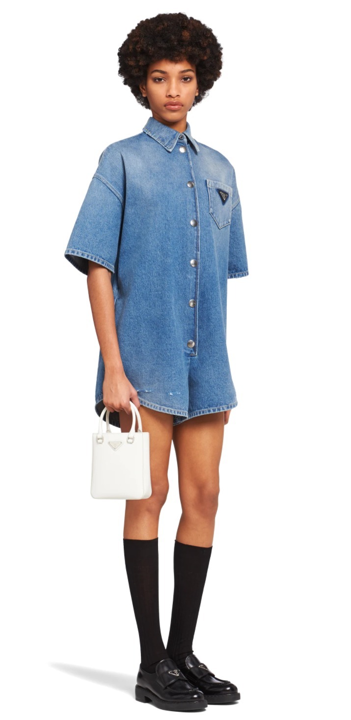 プラダスーパーコピー 【PRADA】スモール ブラッシュドレザー トートバッグ 1BA331_ZO6_F0009_V_OOO - 商品画像 1