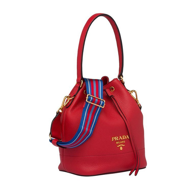 PRADAコピー バケットバッグ ショルダー付き 2WAYバッグ 巾着 1BE018_2BBE_F0011 - 商品画像 6