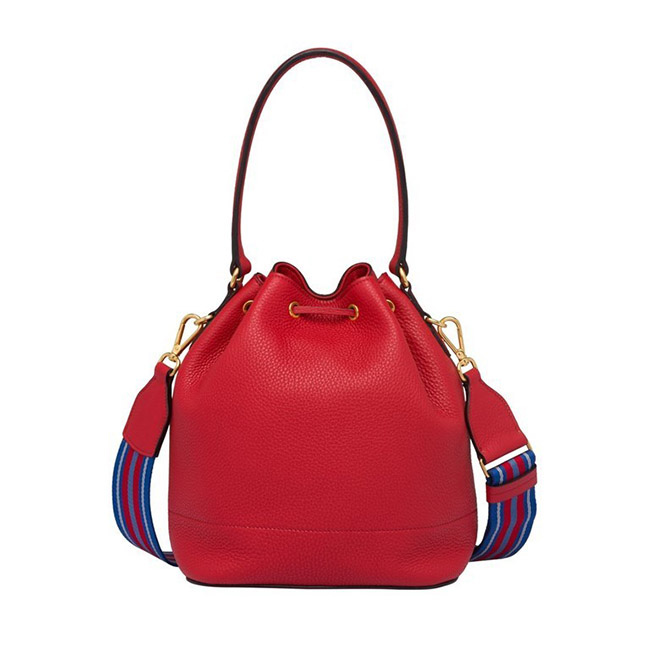 PRADAコピー バケットバッグ ショルダー付き 2WAYバッグ 巾着 1BE018_2BBE_F0011 - 商品画像 4
