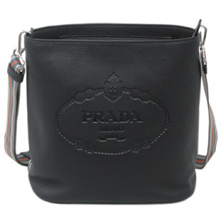 プラダバッグコピー 1BE023 PRADA ショルダーバッグ VITELLO PHENIX NERO ネロ カーフブラック シルバー金具