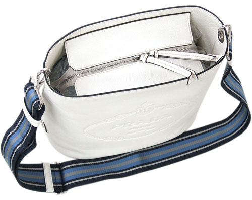 プラダコピーバッグ 1BE023 PRADA ショルダーバッグ VITELLO PHENIX TALCO タルコ カーフパウダーホワイト シルバー金具 - 商品画像 9